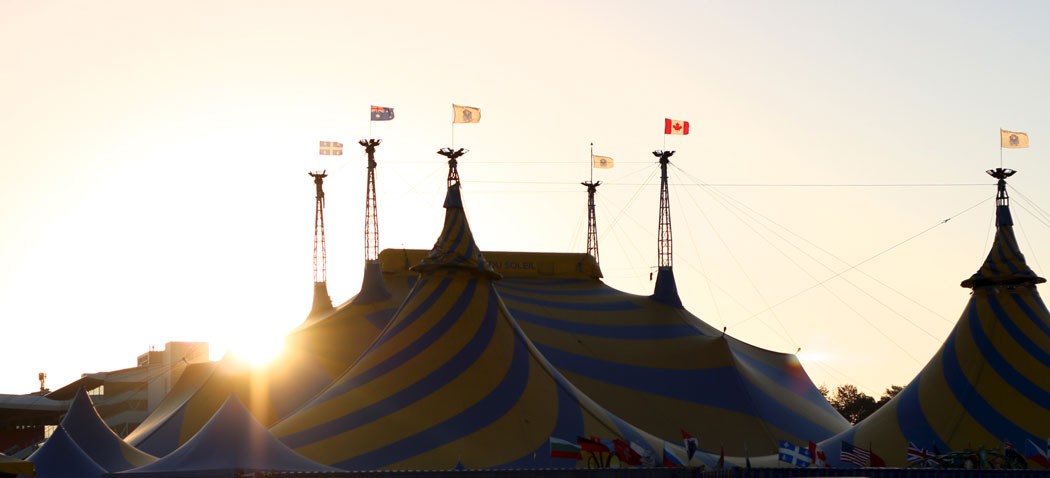 Cirque du Soleil tent at sunset