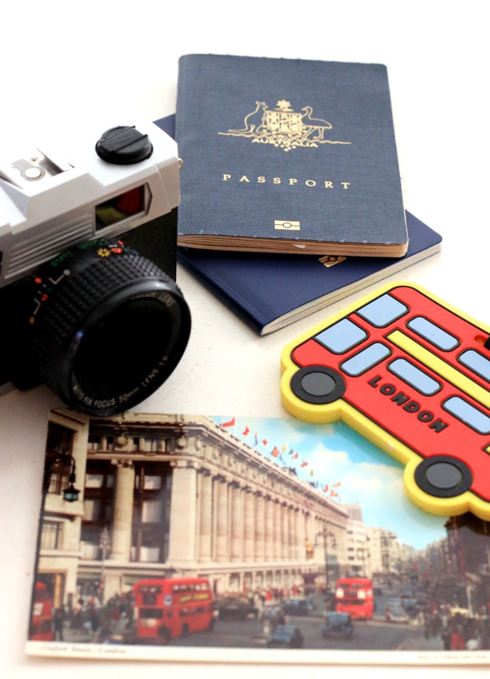 london passport and camera