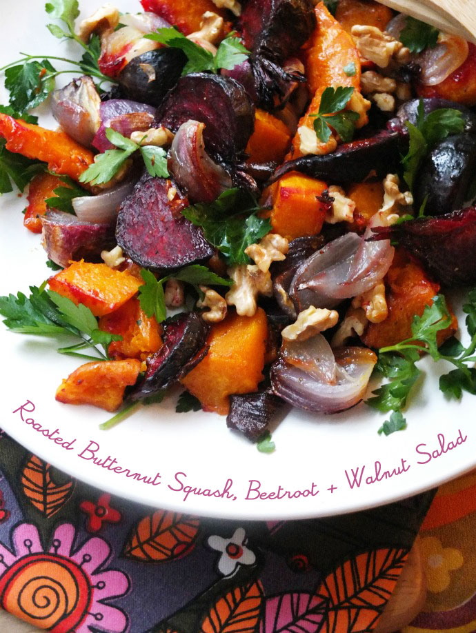 Roasted Butternut Squash, Beetroot & Walnut Salad recipe