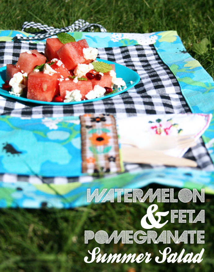 Watermelon Feta and pomergranate salad recipe mypoppet.com.au