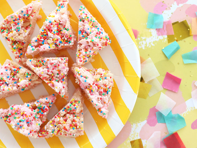 Allergy friendly fairy bread rice krispy treats mypoppet.com.au