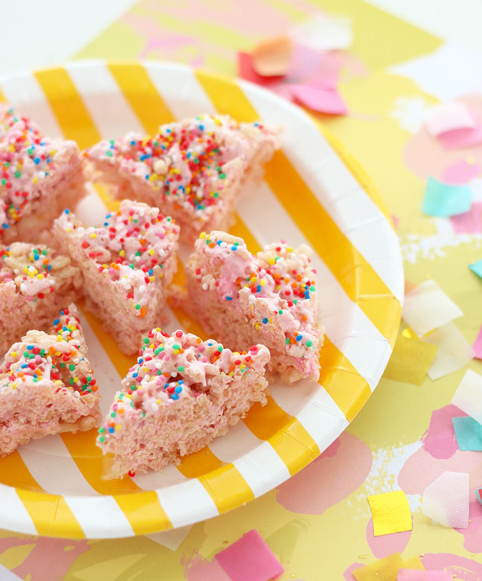 Allergy friendly fairy bread rice krispy treats mypoppet.com.au