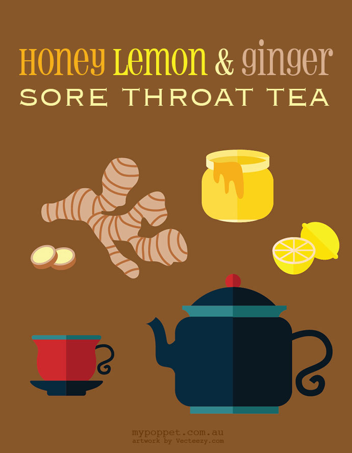 honey, lemon and ginger sore throat tea recipe