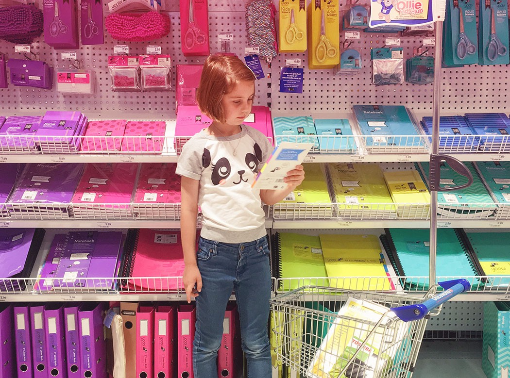 Back to school - shopping for school supplies at officeworks
