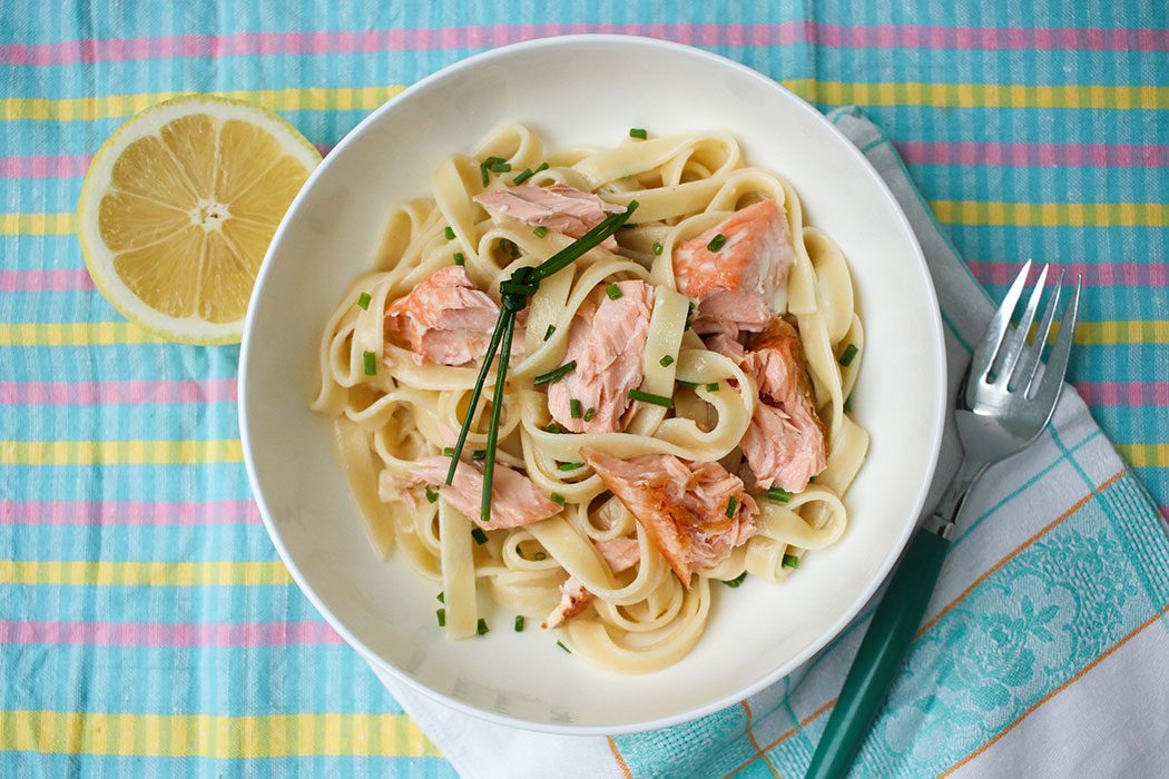 Salmon fettuccine with lemon cream sauce recipe - mypoppet.com.au