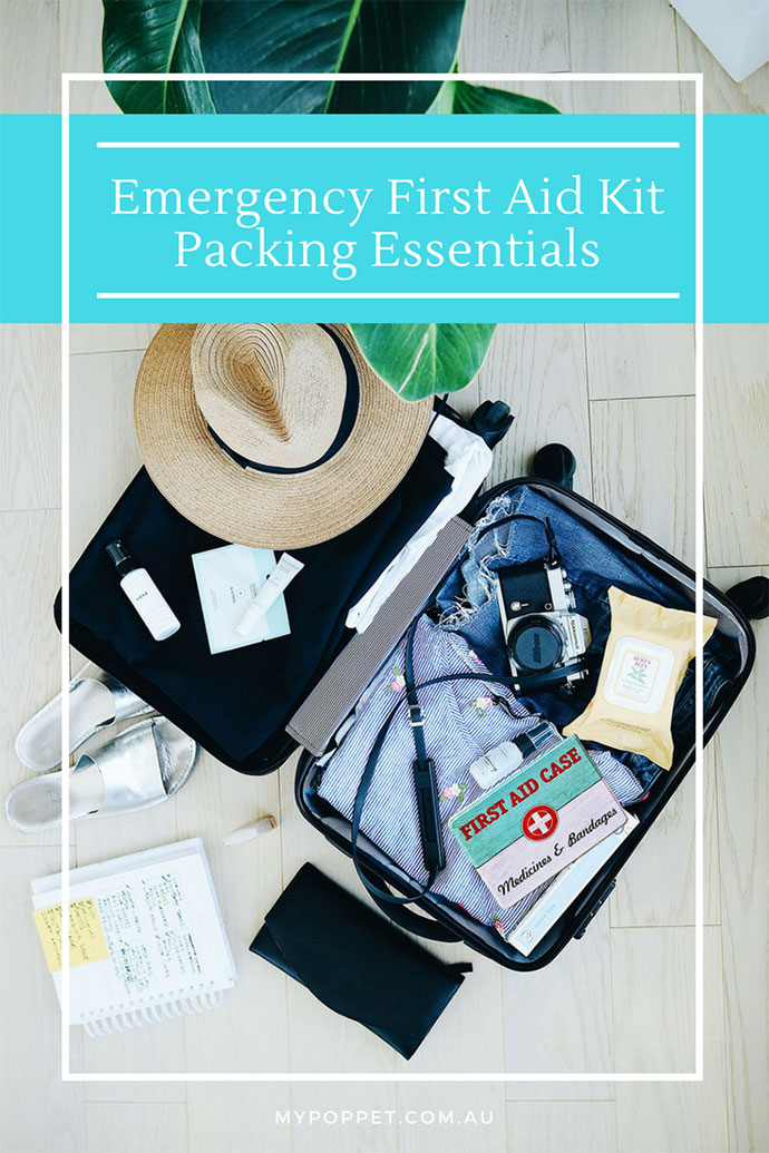 Free printable Emergency first aid kit packing list for travellers - mypoppet.com.au