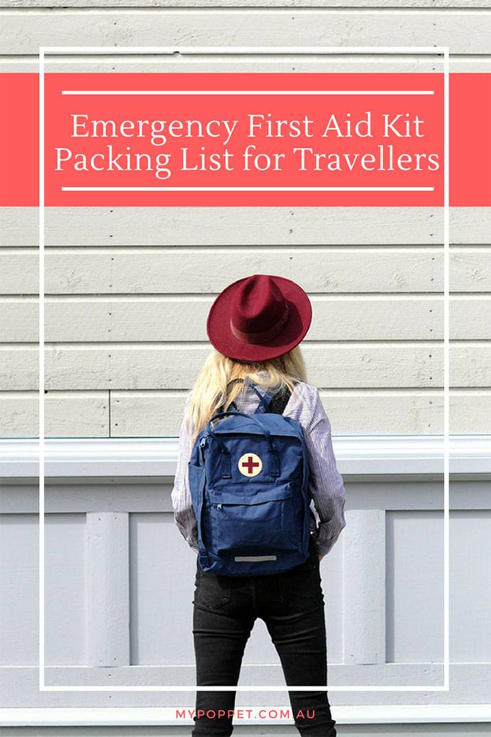 Free printable Emergency first aid kit packing list for travellers - mypoppet.com.au