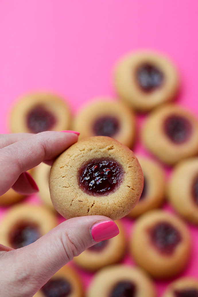 Peanut Butter and Jelly Cookies - Peanut Butter Jam Drop biscuit recipe - mypoppet.com.au