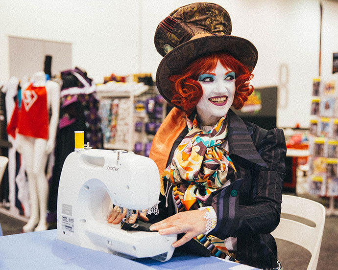 cosplay sewing station at Oz Comic Con 2018