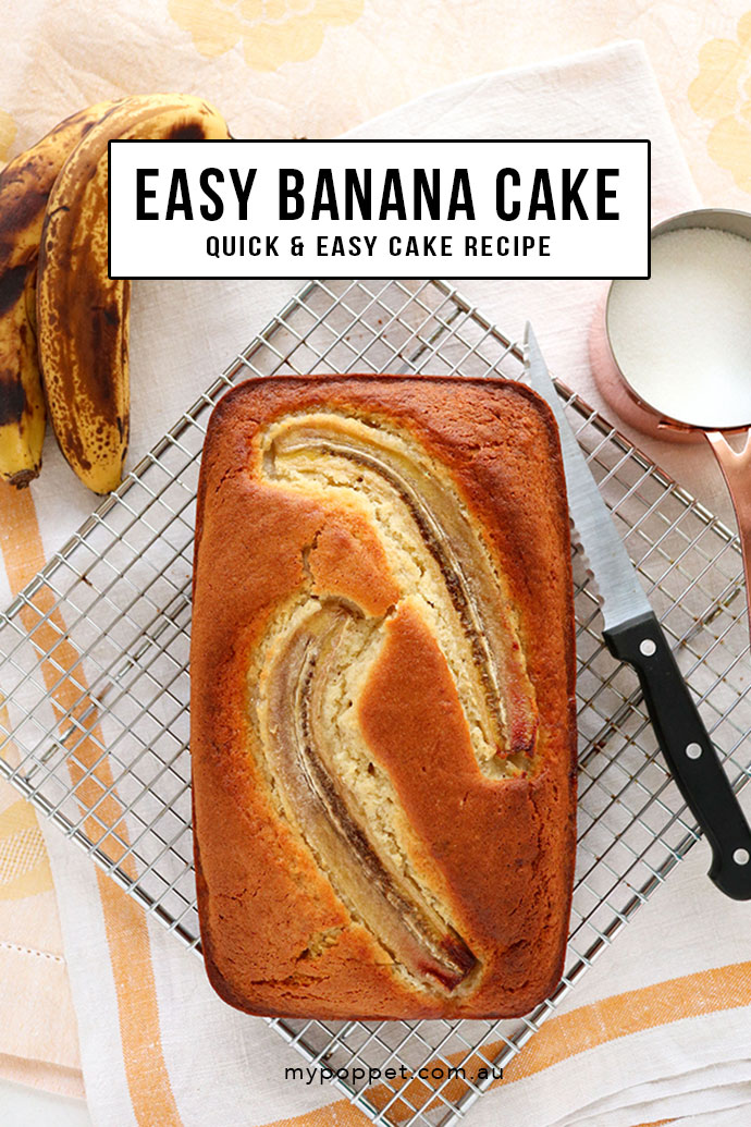 easy banana cake recipe - mypoppet.com.au
