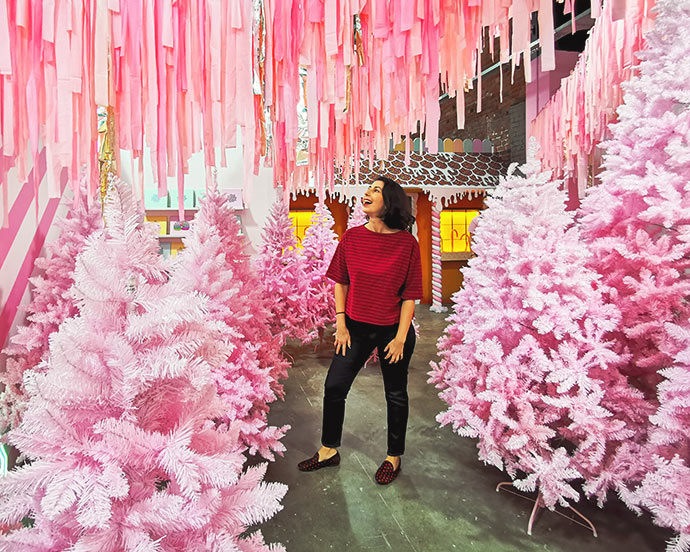 Pink christmas forest christmasland mypoppet.com.au