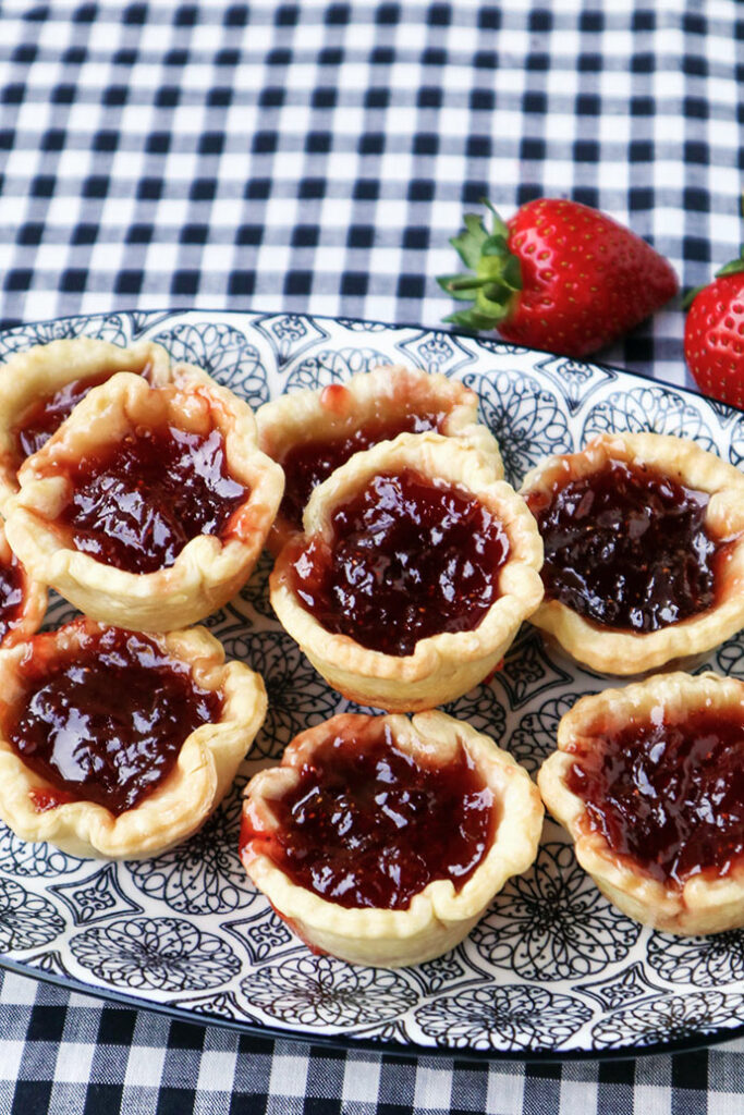 Mini Strawberry Jam Tarts Easy 2 Ingredient Recipe My Poppet Living