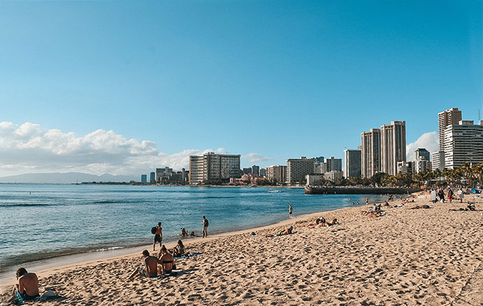view of waikiki beach - planning a trip to oahu with kids
