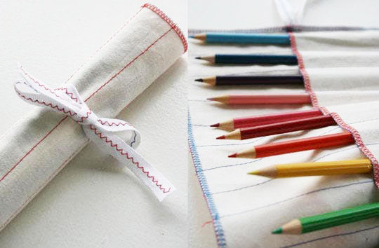 Make Your Own Roll Up Pencil Holder : DIY Coloring Pencil Storage