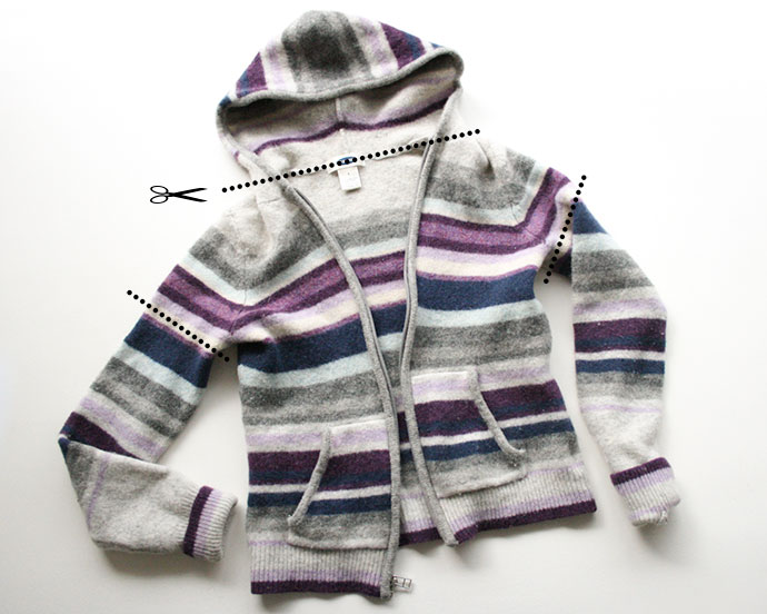 DIY Hooded Scarf from an Old Sweater | My Poppet Makes