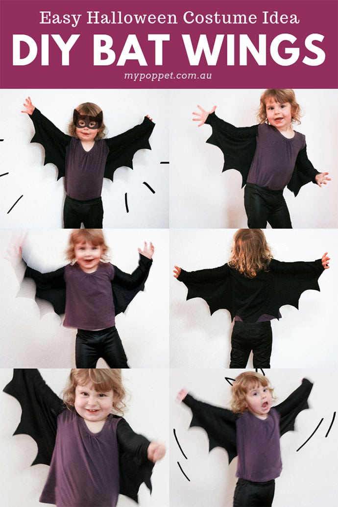 Easy Halloween Costume Idea DIY Bat Wings - mypoppet.com.au