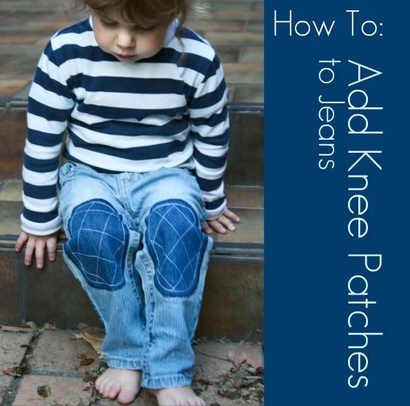 How to sew knee patches to jeans - mypoppet.com.au