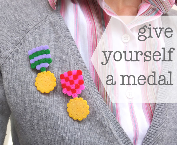 Make a Faux Medal Brooch with fuse beads - mypoppet.com.au