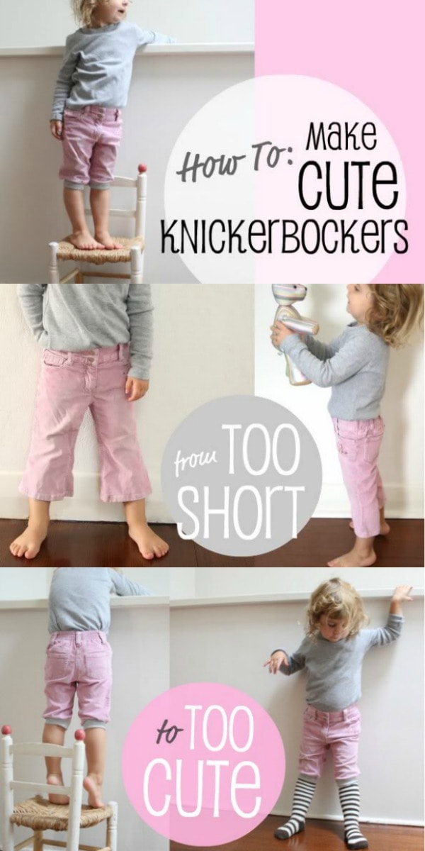 How to Refashion too short pants into Knickerbockers - mypoppet.com.au