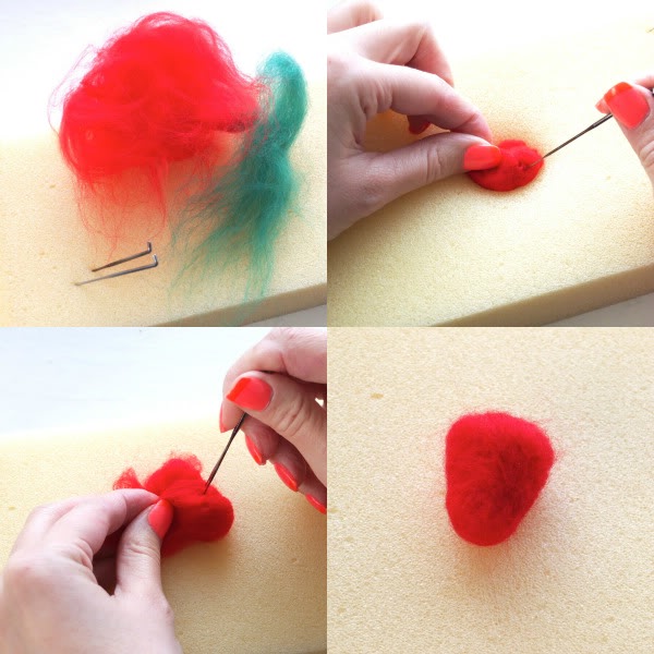 How to needlefelt a Strawberry - play food craft - mypoppet.com.au