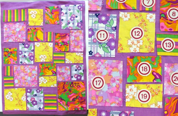 Neon patchwork advent calendar