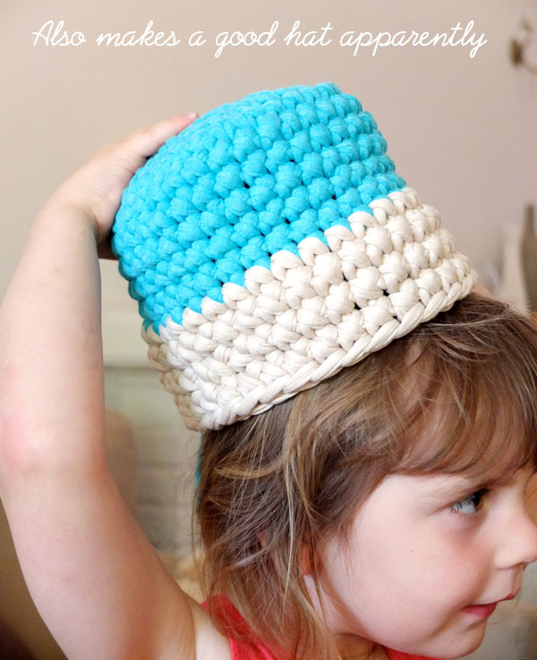 Crocheted T-Shirt Yarn Hat