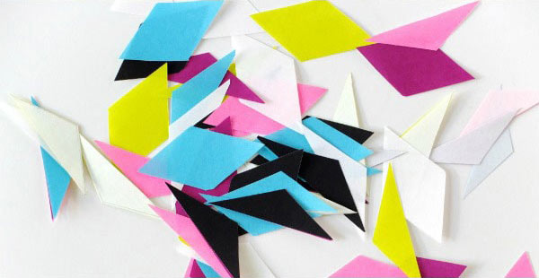 Origami paper craft cut shapes