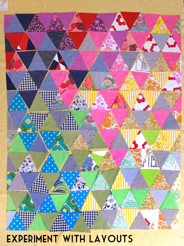 rainbow triangle quilt layout