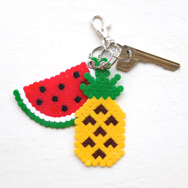 watermelon and pineapple keyring with key chain craft DIY easy