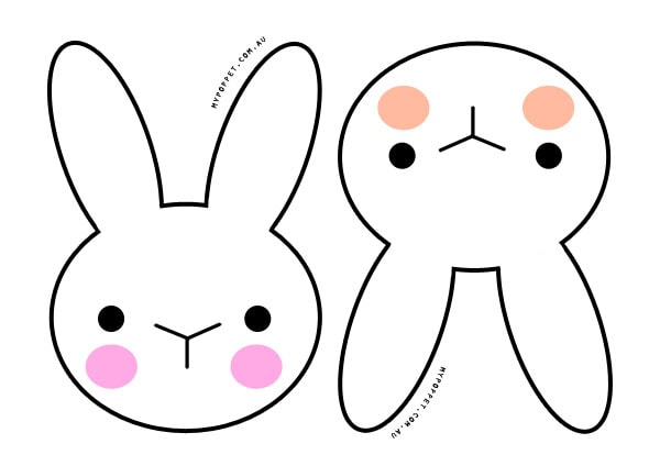 bunny printable head x 2 My Poppet Makes