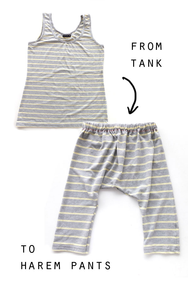 Turn a tank top into kids harem pants - how to make harem pants