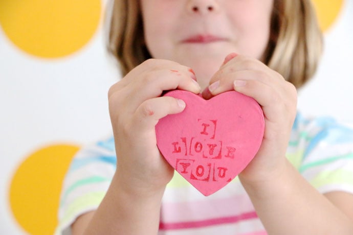 Kids can easily make cute heart shaped gift boxes for a Valentine's day gift