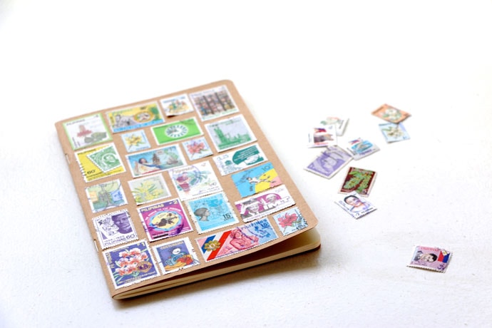 Make a stamp covered notebook