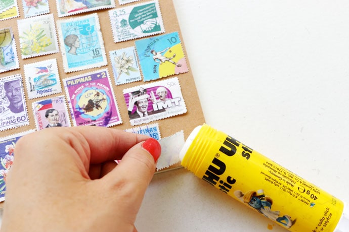 Make a stamp covered notebook
