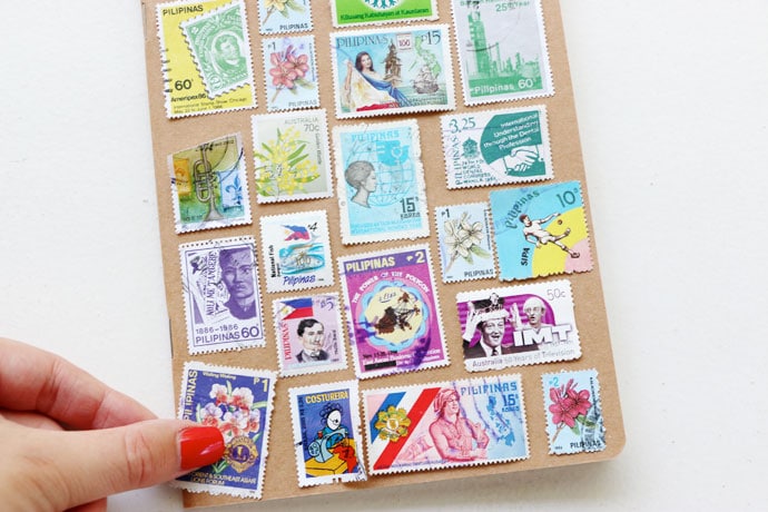 Make a stamp covered notebook