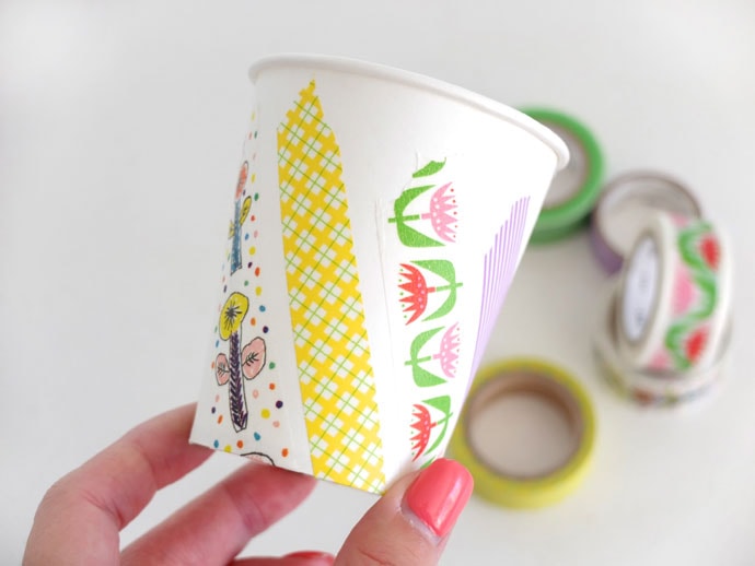 Decorate paper cup with Washi Tape