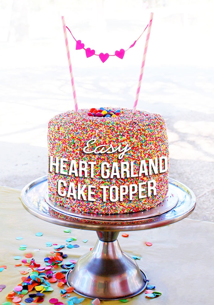 Easy Heart Garland Cake Topper