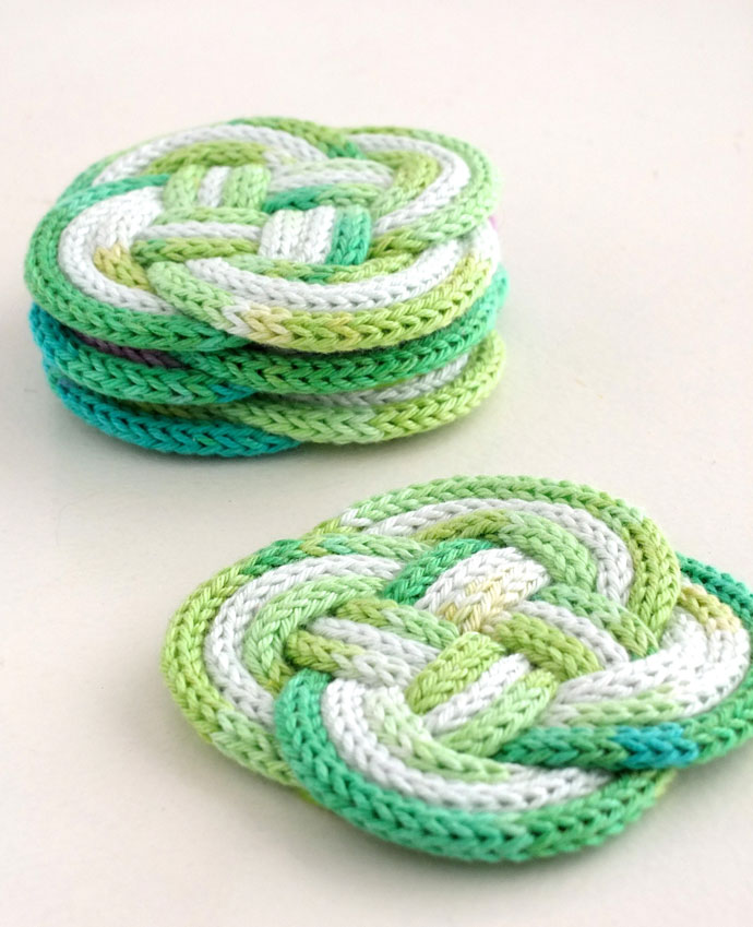 DIY rope knitted coasters mypoppet.com.au