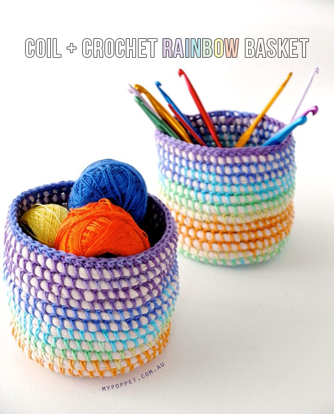 Crochet Basket Stationary Holder Crochet Hook Holder Handmade