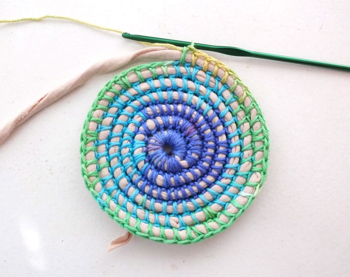 Coil + Crochet Rainbow Basket DIY on MyPoppet.com.au/Makes