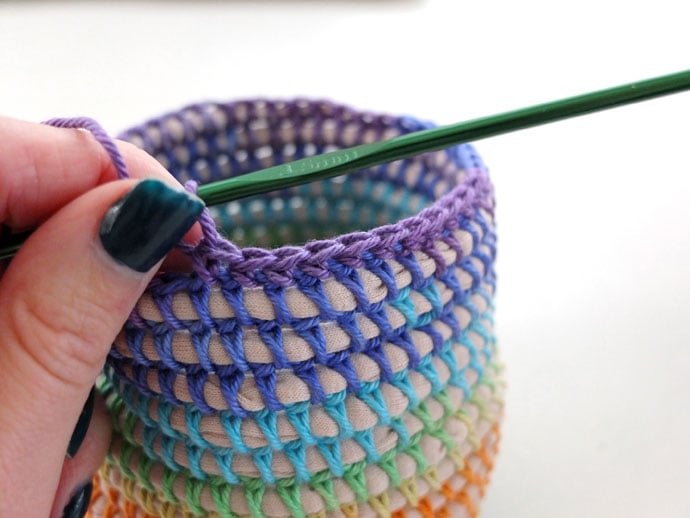 Crochet over shop rope