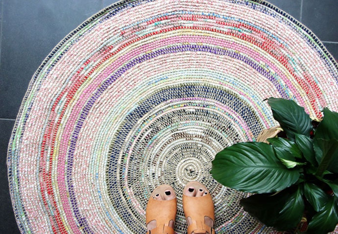 Coil + Crochet Scrap Fabric Rug DIY