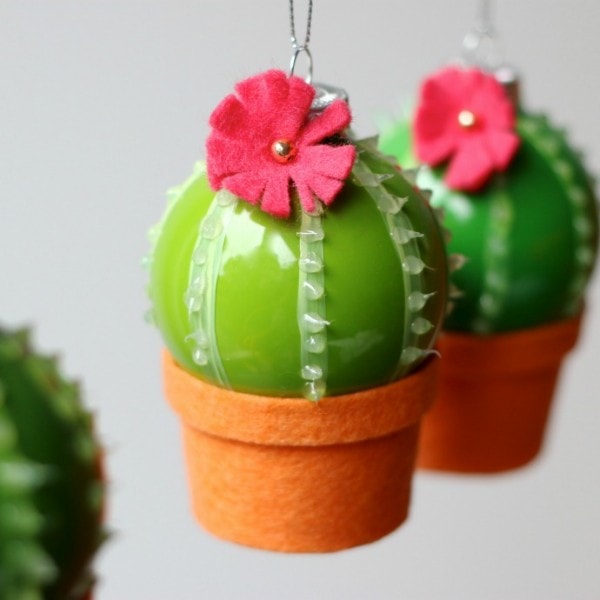 DIY Cactus Christmas Bauble Ornaments My Poppet Makes