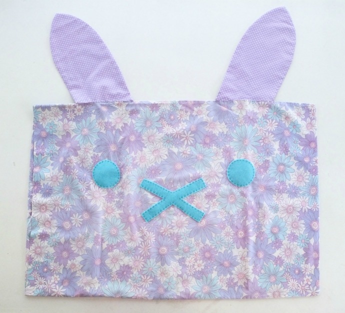 DIY bunny rabbit pillowcase