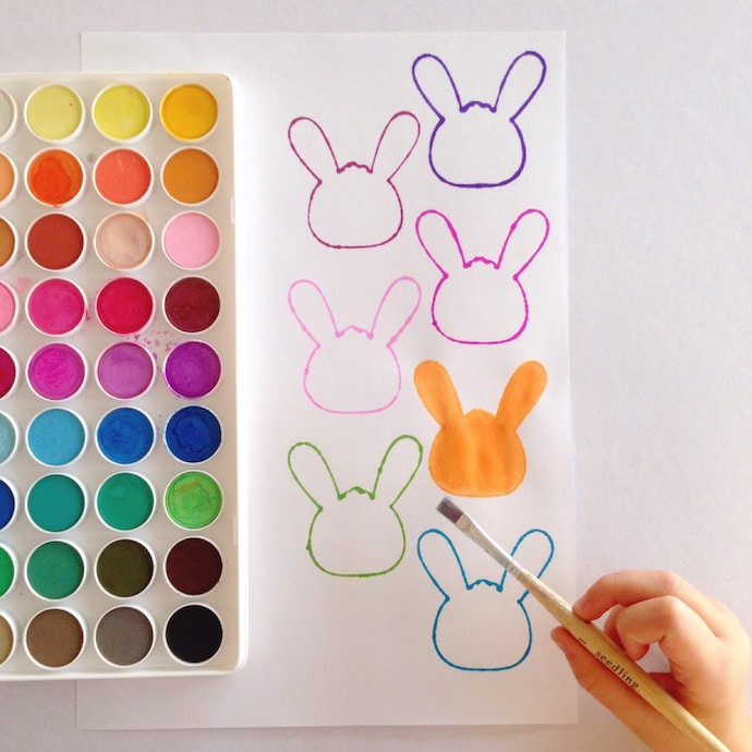 Easter Bunny colour Match - Easter craft activity mypoppet.com.au