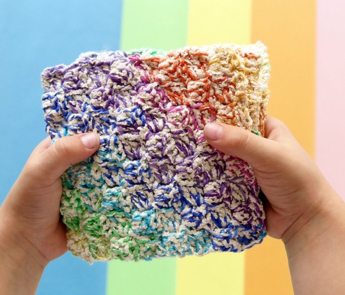 rainbow washcloth crochet pattern