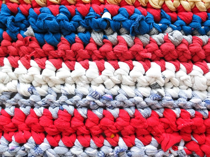 Rag Rug Crochet from old t-shirts