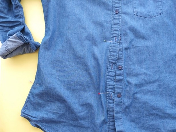 Denim Shirt Refashion - How to add a Ruffle | My Poppet Makes