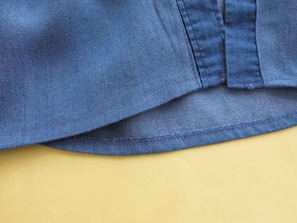 Denim Shirt Refashion - How to add a Ruffle | My Poppet Makes