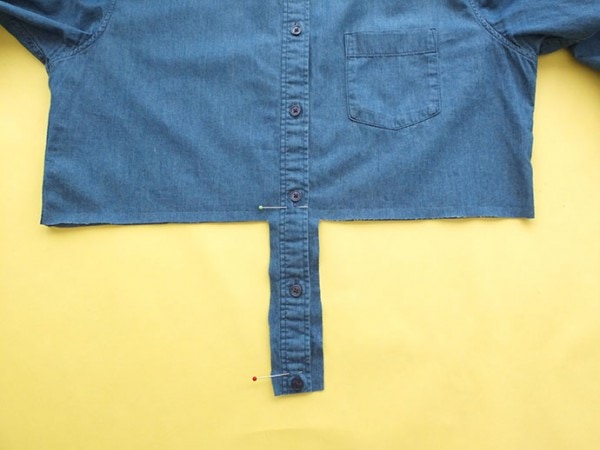 Denim Shirt Refashion - How to add a Ruffle | My Poppet Makes
